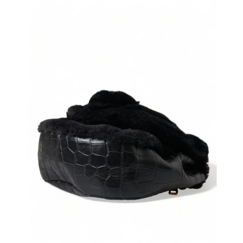 Dolce & Gabbana Panther Shoulder Bag with Green Eyes Women Black Crossbody Bags - Picture 5 of 6